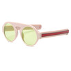 Shauna Unique Flat Top Women Round Sunglasses Oversized Popular Stripe Contrast Color Leg Men Clear Yellow Sun Glasses Uv400 shauna kopen in de aanbieding