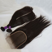 Osolovely Brazilian Human Hair Weft With Closure Straight 2 Bundles 6X6 Lace osolovely kopen in de aanbieding