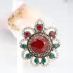 Vintage Big Round Natural Stones Women Brooch Pins Antique Gold Color Resin Crystal Dress Corsage Russia Ethnic Jewelry 2018 New