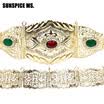 Bohemia Joyeria del cuerpo de la mujer étnica boda cintura cinturon de cintura Cadena color oro ajustar longitud turco flor Bijoux