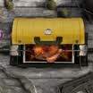 Barbecue family e-Rover BBQ electric baking fork oven portable barbecue Dieburg charcoal oven yellow