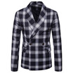 Aowofs New Mens Suit Fashion Dark Plaid Gentleman Jacket 9636 aowofs kopen in de aanbieding