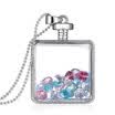 Aiyaya Fashion Jewelry Square Waterdrop Crystal Multicolor Pendant Necklace for Womens