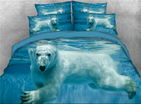 Beddinginn 3D Swimming Polar Bear Printed Cotton 4 Piece Bedding Sets beddinginn kopen in de aanbieding