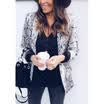 Mujeres de piel de serpiente Imprimir Blaser abrigo traje chaqueta de manga larga OL Oficina Outwear Top