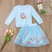 2 UNIDS Niño Niños Bebé Niña Vestido Floral Traje Tops Camiseta Falda Tutu Ropa