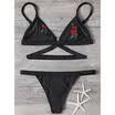 Women Bikini Set Swimwear Bandage Suit Swimsuit Push-up Padded Bra Bathing Black