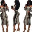 Vestido ajustado de manga larga para damas Vestido de fiesta de cóctel de noche para mujer