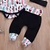 4pcs Newborn Kid Baby Girl Jumpsuit Romper Bodysuit Floral Long Pants Outfit Set