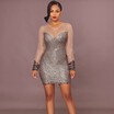Great Power Star Women Sheer Mesh Sequined Dress See Through Long Sleeves Bodycon Mini Party great power star kopen in de aanbieding Great Power Star Women Sheer Mesh Sequined Dress See Through Long Sleeves Bodycon Mini Party great power star kopen in de aanbieding