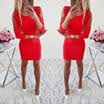 Mujeres atractivas de la moda fuera del hombro Bodycon Party Cóctel de noche Mini vestido Club