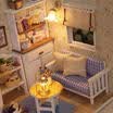 Kits DIY Casa de muñecas de madera en miniatura con muebles Sala de casa de muñecas Angel Dream 3