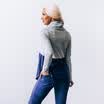 Mujeres sueltas remiendo sudaderas con capucha damas sudaderas Jumper Tops blusa tamaño 6-14