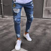 Duopindun Mens Skinny Jeans Rip Slim Fit Stretch Denim Distress Frayed Biker Boy Uk duopindun kopen in de aanbieding