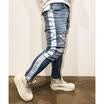 Los hombres de la moda estiran los vaqueros pitillo Biker Slim Fit Denim pantalones rectos pantalones