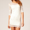 Great Power Star Women Lace Dress Slash Neck Cocktail Evening Whiteblack great power star kopen in de aanbieding
