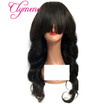 Clymene Hair 150 Density Full Lace Wigs With Bangs Glueless Brazilian Human Baby clymene kopen in de aanbieding