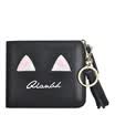 Thousands of cents QIANBH short wallet women new cartoon printing leather wallet zipper purse 06 1594-4 black