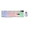 Golden Field Rainbow Valley Mechanical Handpiece Office Home Game Keyboard Mouse Set Colorful Backlit Eating Chicken Keyboard Glue With Breathing Light Eating Chicken Mouse White