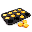 Joy Collection Chef Made Kitchen Baking Mold Mini 12 Even Cup Black Wk116260 joy collection kopen in de aanbieding