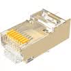 Shanze SAMZHE JC-P6030 Engineering six professional dual-shielded network crystal head 30 box RJ45 8P8C cable connector FTP copper shell gold-plated two-piece
