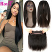 Royce 360 Lace Frontal With Bundle 7A Silk Straight Closure 3 Bundles Brazilian Virgin Hair Band royce kopen in de aanbieding