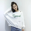 Joy Collection City Plus Cityplus Literary Fan Collar Hole Letters Were Thin Sweater Printing Long Paragraph Loose Sleeved T Shirt Female Cwtc174476 White joy collection kopen in de aanbieding
