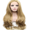 Anogol Blonde Long Body Wave Guleless Handmade Heat Resistant Hair Wigs Peruca Laco Sintetico Synthetic Lace Front Wig anogol kopen in de aanbieding