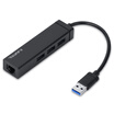 Rui Ming HB3002BK USB splitter 30 cable network card network adapter USB to RJ45 interface support Apple Mac smart box flat&other black