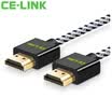 CE-LINK HDMI cable 05 m digital high-definition line version 20 HDMI cable 4K 2K computer TV projector wiring 24K gold-plated nylon mesh alloy black A2526