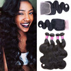 Iueenly Queen Hair Products With Closure Bundle Bodywave Malaysian Virgin Human Weave iueenly kopen in de aanbieding