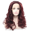 Anogol Handmade Long Wavy Wine Red Burgundy Peruca Laco Sintetico Heat Resistant Natural Wigs Synthetic Lace Front Wig anogol kopen in de aanbieding