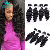 Noble Qu Loose Deep Wave 10A Indian Virgin Hair Human Bundles 4 Pcs Curly Weave noble qu kopen in de aanbieding