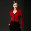 Joy Collection Marc Rebecca Solid Color Long Sleeved Shirt Slim V Neck Trumpet Blouse joy collection kopen in de aanbieding Joy Collection Marc Rebecca Solid Color Long Sleeved Shirt Slim V Neck Trumpet Blouse joy collection kopen in de aanbieding
