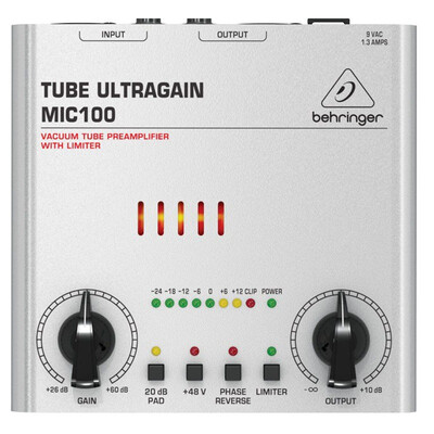 

BEHRINGER MIC100 Tube Microphone Amplifier (запись звука теплая, магнитная / запись концерта в прямом эфире)