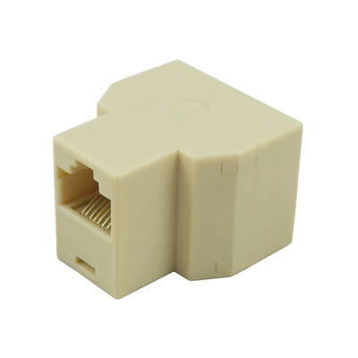 

Сетевой разъем Jia Pei TV-212 RJ45 для трехстороннего удлинения кабеля для одного и двух бежевых