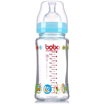 

Baby baby (bobo) новорожденный ребенок широкий стеклянный флакон (240 мл синий - импортная бутылка)