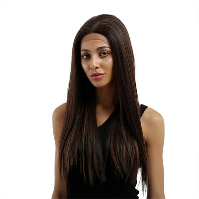 

Element Swiss Synthetic Full Wigs Lace Front Wigs 100 Kanekalon Black 26 Inch Long Straight Hair For Black Women