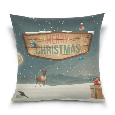 

ALAZA Throw Pillow Cover 16 X 16 inch Christmas Gift Cushion Cover with Christmas Card Printed Pillowcase