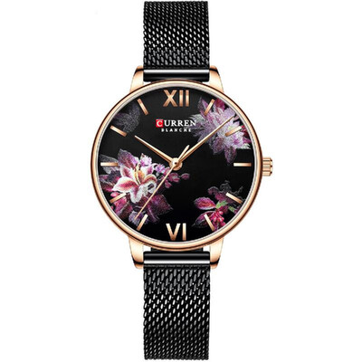 

CURREN 9060 Luxury Casual Business Quartz Women Watch Flower Dial Elegant Exquisite Lady Wrist Watch 3ATM Waterproof Clock Wristwa