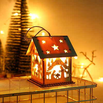 

Siaonvr Small Wooden LED House Lighted Cabin For Party Wedding Decoration Christmas Toy