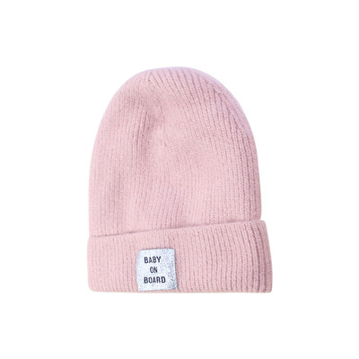 

Children Winter Warm Cap Boys Girls Cute Autumn Winter Warmer Kids Baby Letter Print Hats Wool Hemming Caps
