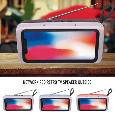 

The New Hot Hip-hop Fashion Creative Retro TV Shape Bluetooth Speaker Personality Mobile Phone Stand