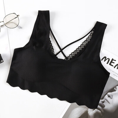 

Summer Soft Tank Top Seamless Beauty Back Underwear Fashion Cross V-neck Padded Women Bra