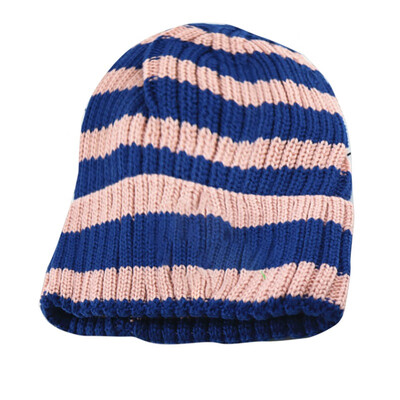 

Girls Boys Accessories Baby Striped Print Hats Winter Newborn Knitted Cute Warm Kids Wool Hemming Caps Baby Clothing