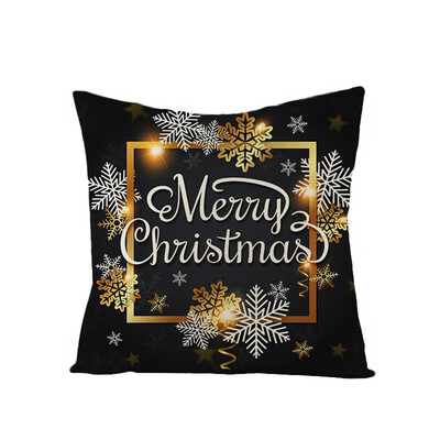 

Merry Christmas Pillow Case Glitter Linen Sofa Throw Cushion Cover Home Decor