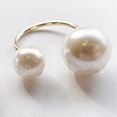 

New Arrival Fashion Accessories Imitation Pearl Size Adjustable Ring Opening Women Jewelry Gifts for Women