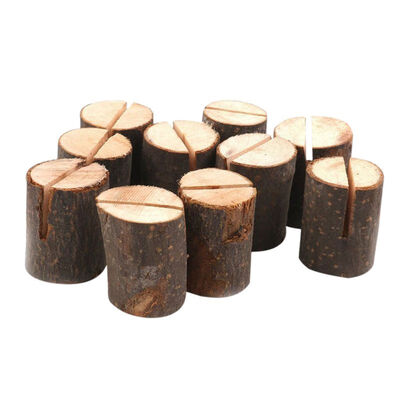 

10pc Wooden Message Folder Clip Holders Stump Shape Seat Stand Number Holder 2018 Wedding Supplies Holiday Party Decoration