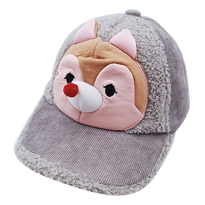 

Winter Boys Girls Cartoon Print Baseball Cap Children Tennis Casual Hip Hop Sun Corduroy Caps
