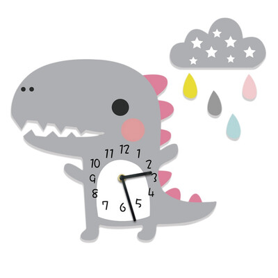 

New Cute Wall Clock Cartoon Little Dinosaur Wall Clock Household Decoration Wall Clock For Living Room 2019 Top